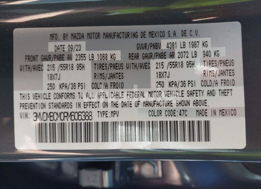 Photo 9 of 2024 Mazda Cx-30 2.5 S CARBON EDITION (VIN 3MVDMBCM0RM606388)