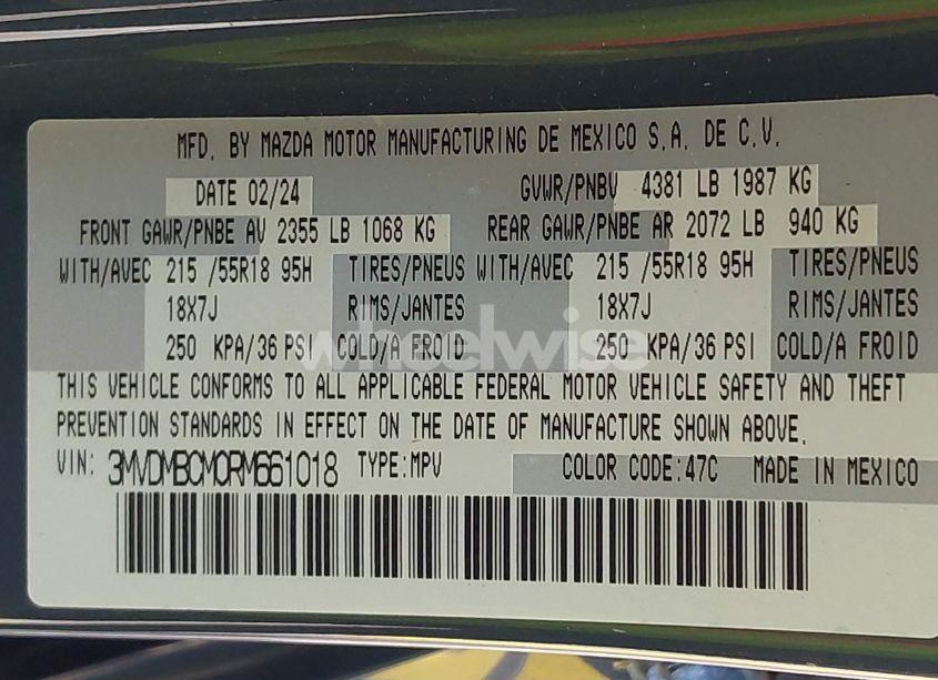 Photo 9 of 2024 Mazda Cx-30 2.5 S CARBON EDITION (VIN 3MVDMBCM0RM661018)