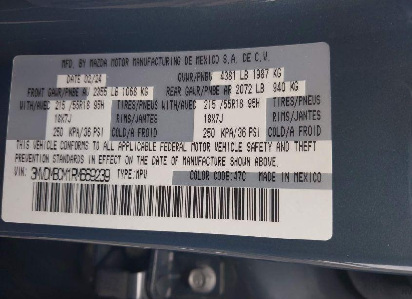 Photo 9 of 2024 Mazda Cx-30 2.5 S CARBON EDITION (VIN 3MVDMBCM1RM669239)