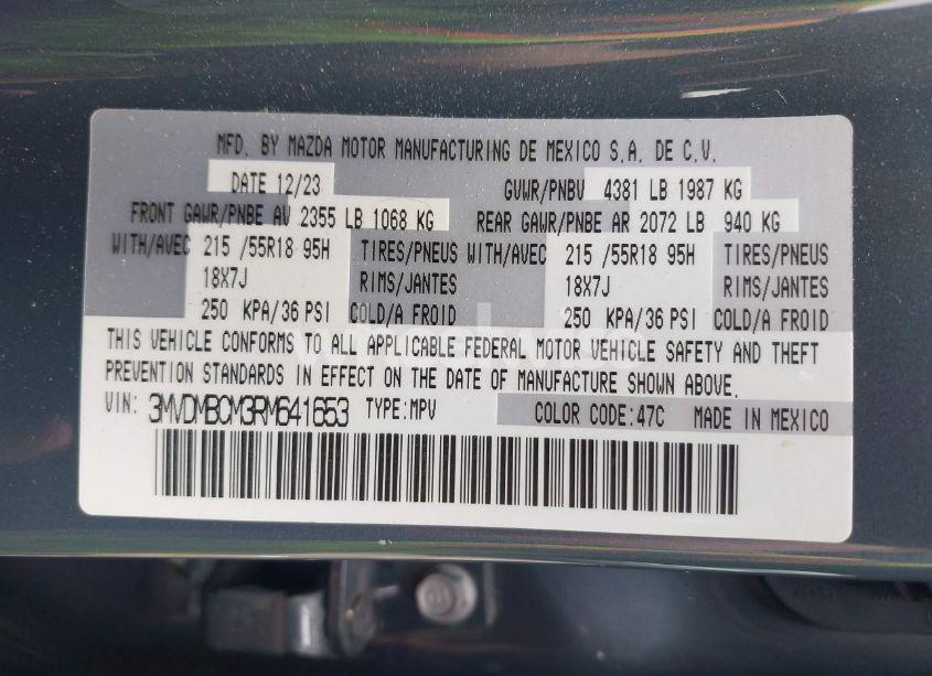 Photo 9 of 2024 Mazda Cx-30 2.5 S CARBON EDITION (VIN 3MVDMBCM3RM641653)