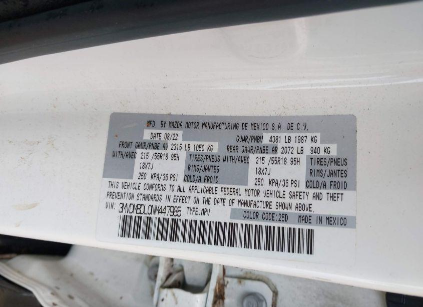 Photo 9 of 2022 Mazda Cx-30 PREMIUM (VIN 3MVDMBDL0NM447985)