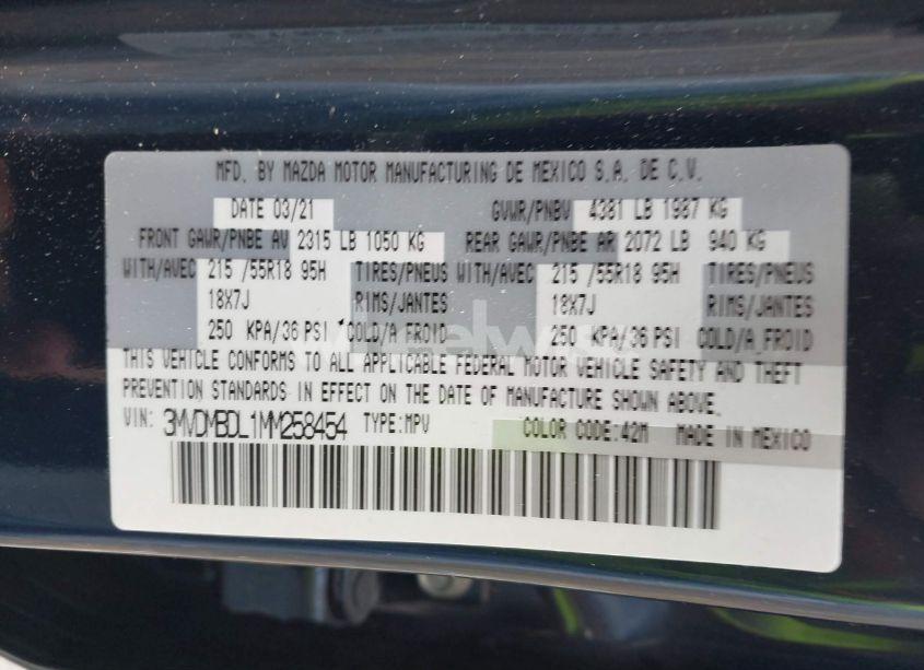 Photo 9 of 2021 Mazda Cx-30 PREMIUM (VIN 3MVDMBDL1MM258454)