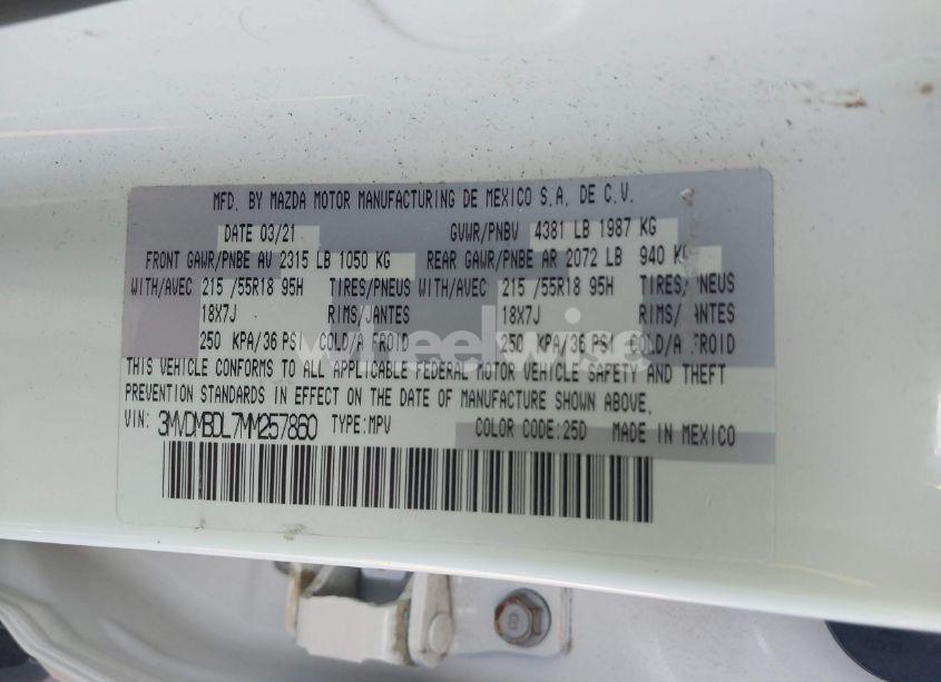 Photo 9 of 2021 Mazda Cx-30 PREMIUM (VIN 3MVDMBDL7MM257860)