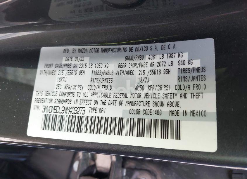 Photo 9 of 2022 Mazda Cx-30 PREMIUM (VIN 3MVDMBDL9NM403273)