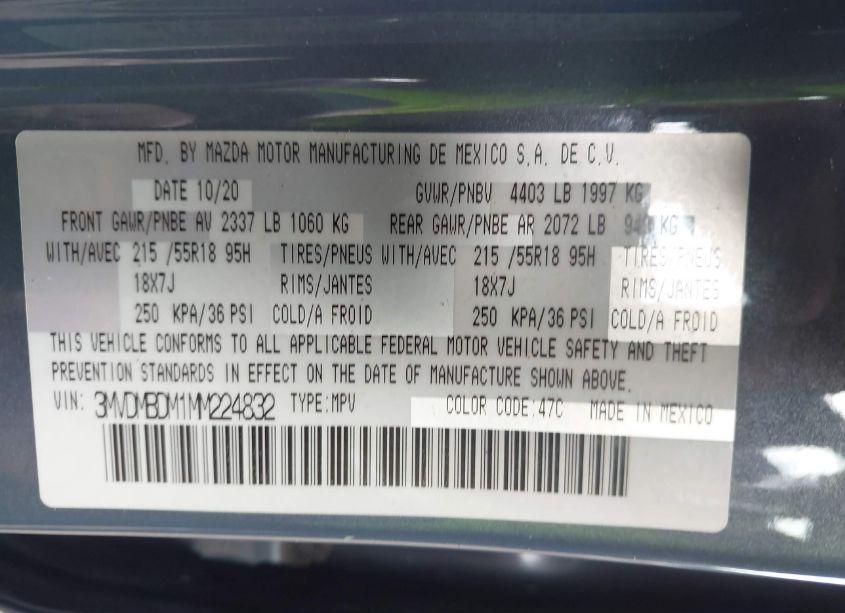 Photo 9 of 2021 Mazda Cx-30 PREMIUM (VIN 3MVDMBDM1MM224832)