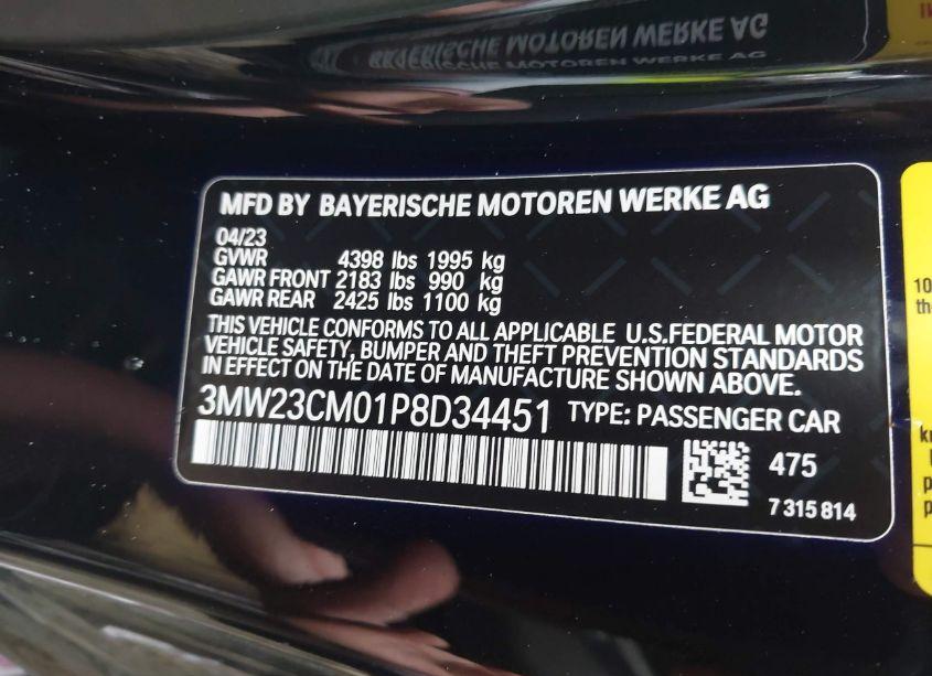 Photo 9 of 2023 Bmw 230 I (VIN 3MW23CM01P8D34451)