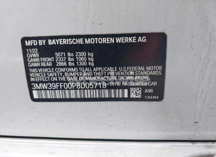 Photo 9 of 2023 Bmw 3 SERIES 330E (VIN 3MW39FF00P8D05718)