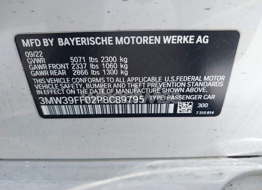 Photo 9 of 2023 Bmw 3 SERIES 330E (VIN 3MW39FF02P8C89795)