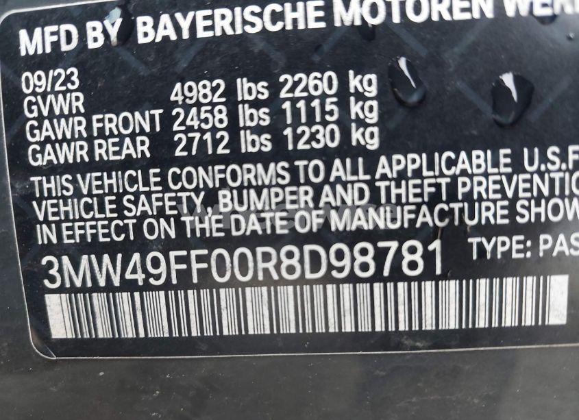 Photo 9 of 2024 Bmw M340i M340I XDRIVE (VIN 3MW49FF00R8D98781)