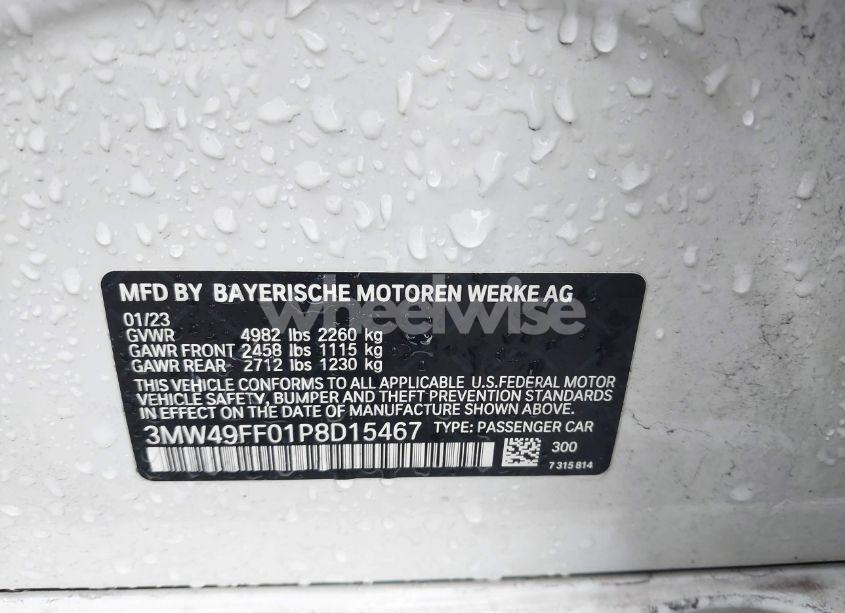 Photo 9 of 2023 Bmw 3 SERIES M340I XDRIVE (VIN 3MW49FF01P8D15467)