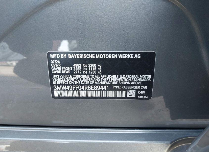 Photo 9 of 2024 Bmw M340i (VIN 3MW49FF04R8E89441)