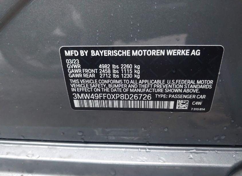 Photo 9 of 2023 Bmw 3 SERIES M340I XDRIVE (VIN 3MW49FF0XP8D26726)
