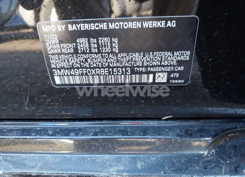 Photo 9 of 2024 Bmw M340i M340I XDRIVE (VIN 3MW49FF0XR8E15313)