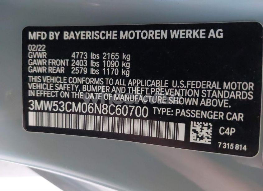 Photo 9 of 2022 Bmw M240 I XDRIVE (VIN 3MW53CM06N8C60700)