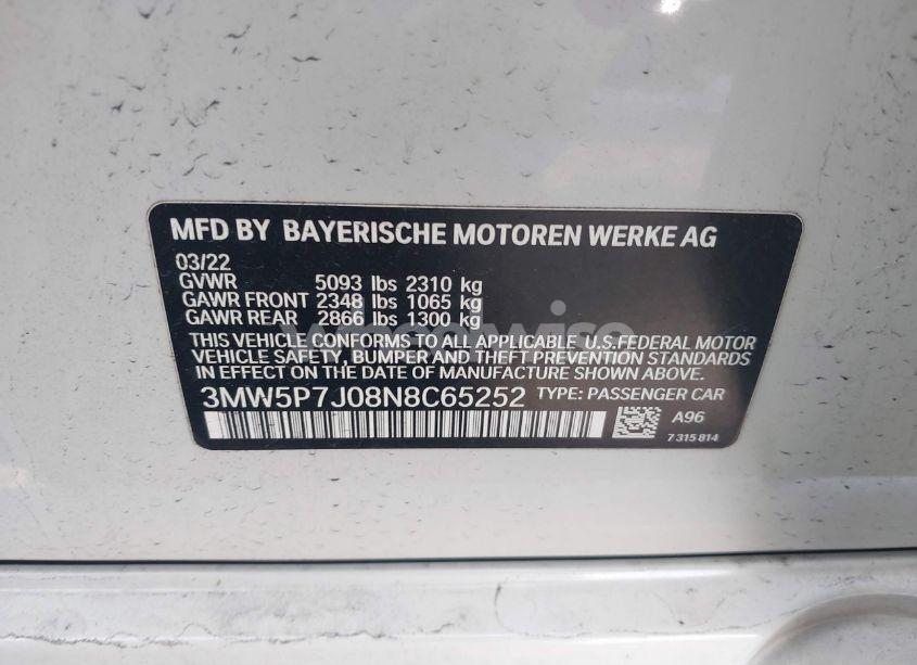 Photo 9 of 2022 Bmw 3 SERIES 330E (VIN 3MW5P7J08N8C65252)