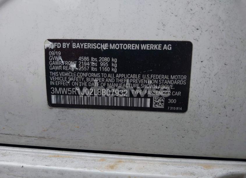 Photo 9 of 2020 Bmw 330i (VIN 3MW5R1J02L8B07932)