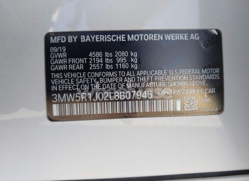 Photo 9 of 2020 Bmw 330i (VIN 3MW5R1J02L8B07946)