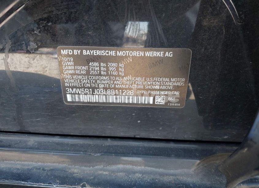 Photo 9 of 2020 Bmw 330i (VIN 3MW5R1J03L8B11228)