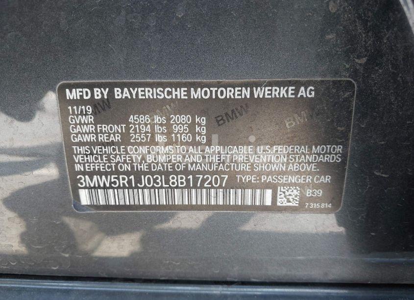 Photo 9 of 2020 Bmw 330i (VIN 3MW5R1J03L8B17207)