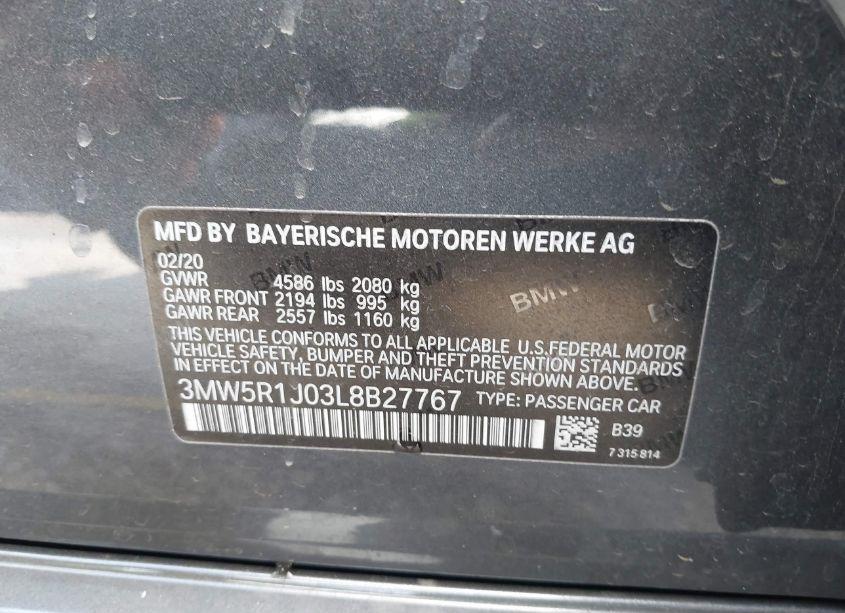 Photo 9 of 2020 Bmw 330i (VIN 3MW5R1J03L8B27767)