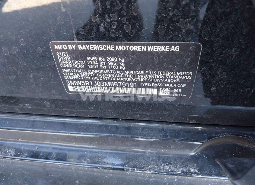 Photo 9 of 2021 Bmw 330i (VIN 3MW5R1J03M8B79191)