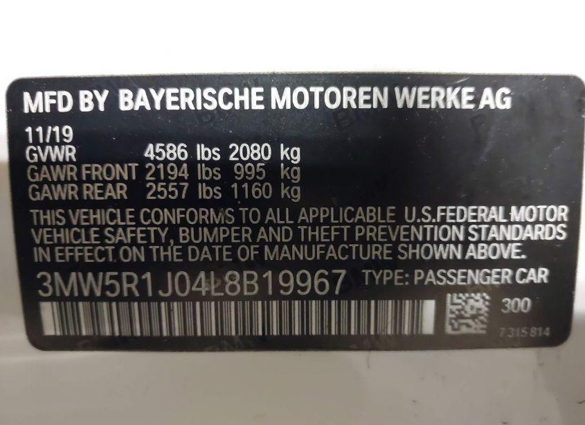 Photo 9 of 2020 Bmw 330i (VIN 3MW5R1J04L8B19967)
