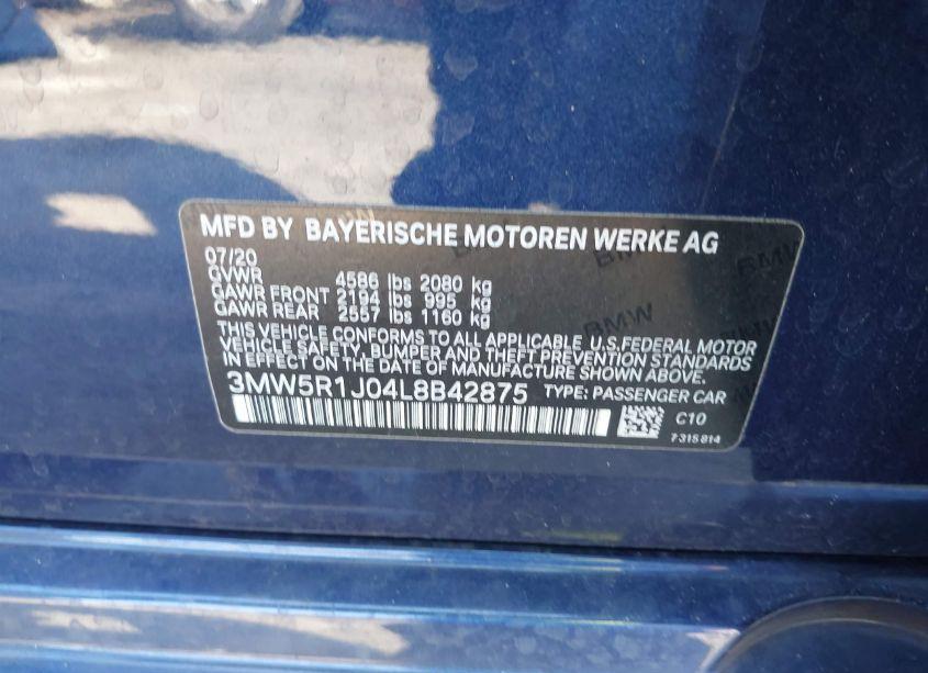 Photo 9 of 2020 Bmw 330i (VIN 3MW5R1J04L8B42875)