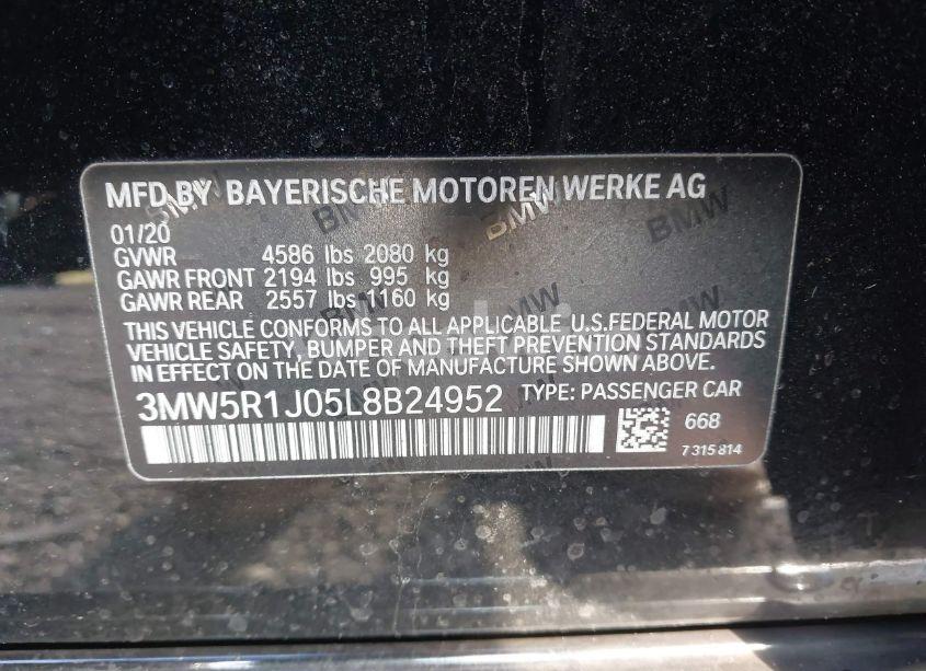 Photo 9 of 2020 Bmw 330i (VIN 3MW5R1J05L8B24952)