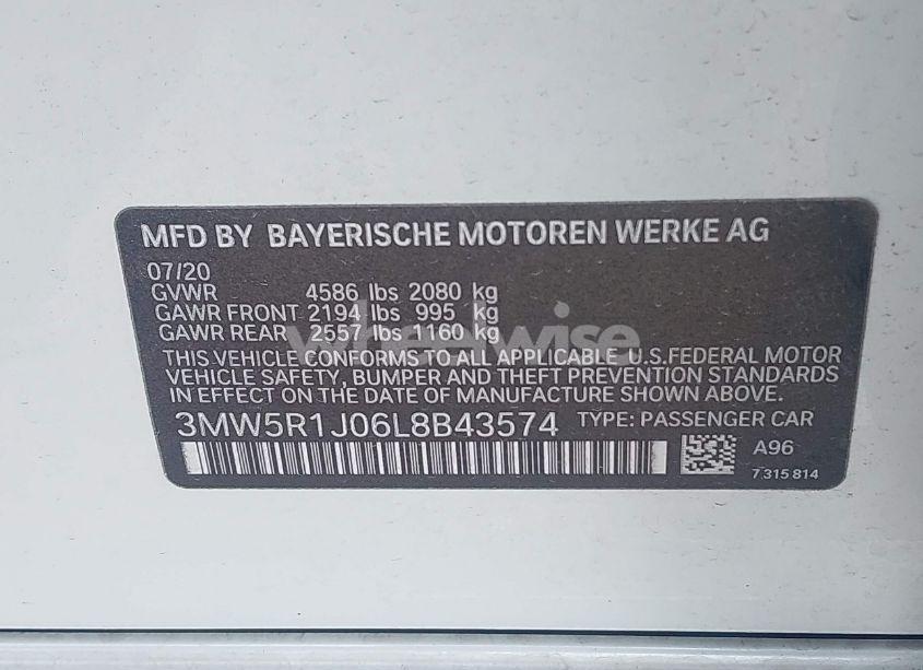 Photo 9 of 2020 Bmw 330i (VIN 3MW5R1J06L8B43574)