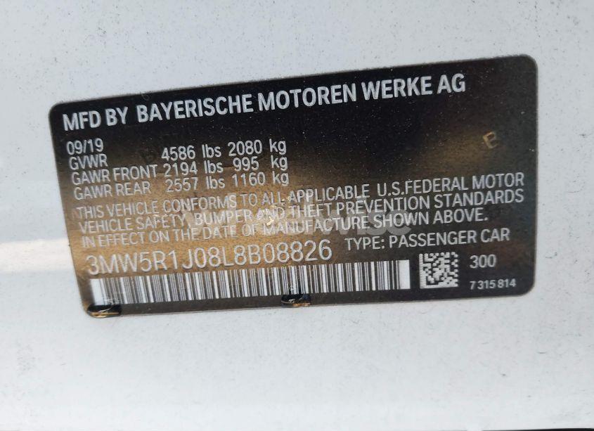 Photo 9 of 2020 Bmw 330i (VIN 3MW5R1J08L8B08826)