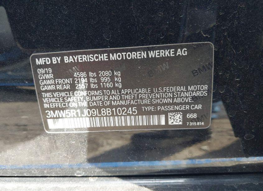 Photo 9 of 2020 Bmw 330i (VIN 3MW5R1J09L8B10245)