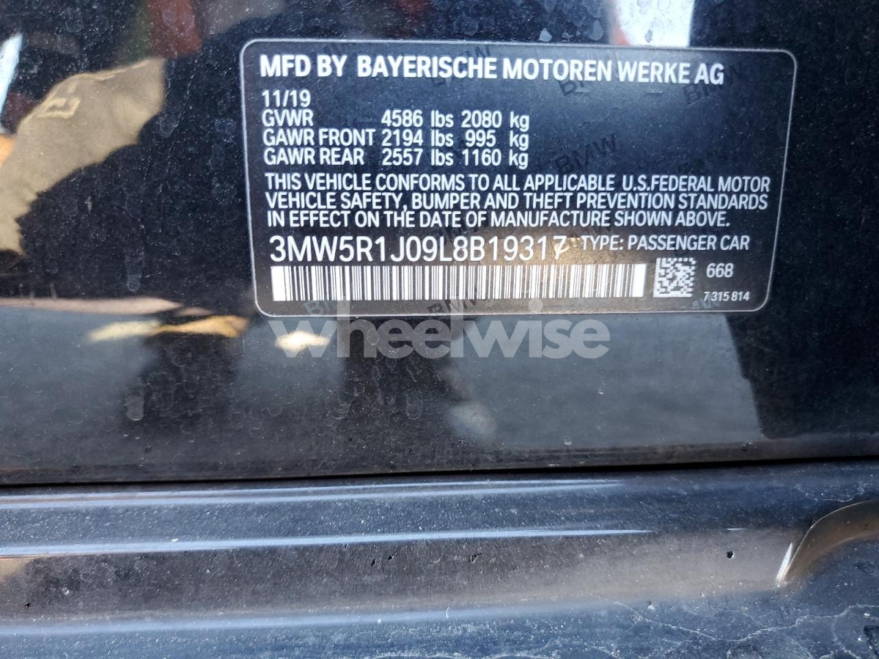 Photo 12 of 2020 BMW 330I (VIN 3MW5R1J09L8B19317)