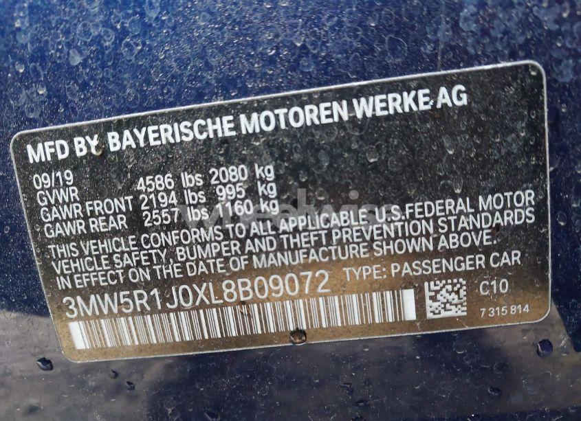 Photo 9 of 2020 Bmw 330i (VIN 3MW5R1J0XL8B09072)