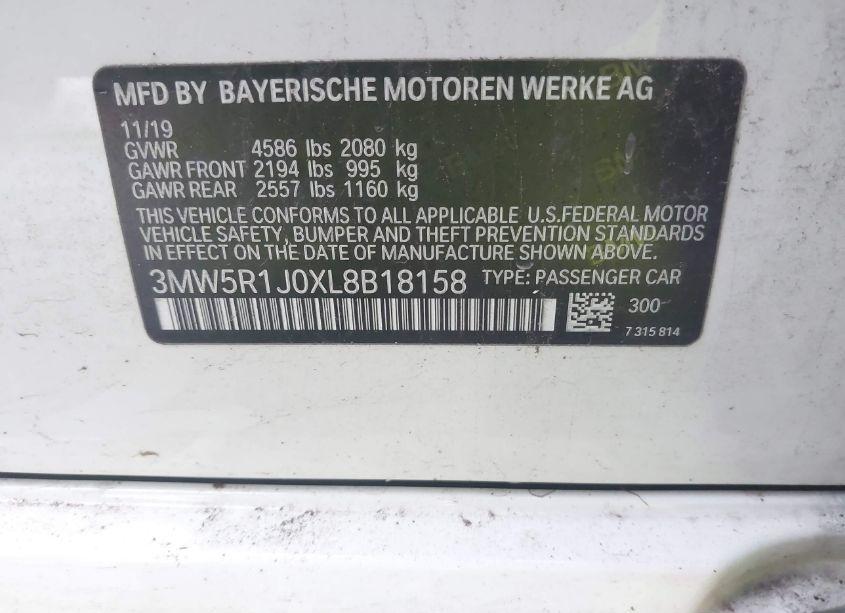 Photo 9 of 2020 Bmw 330i (VIN 3MW5R1J0XL8B18158)