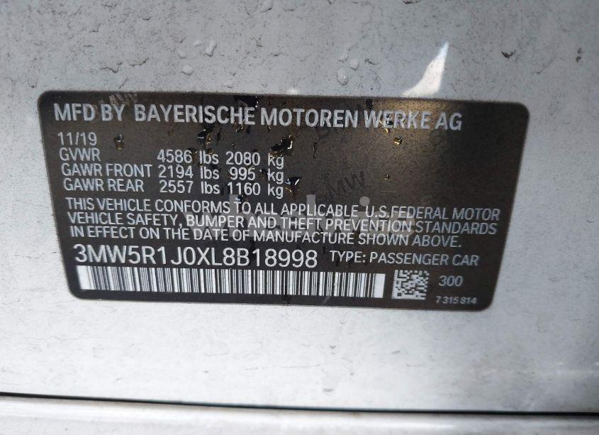 Photo 9 of 2020 Bmw 330i (VIN 3MW5R1J0XL8B18998)