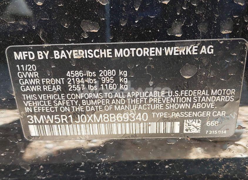 Photo 9 of 2021 Bmw 330i (VIN 3MW5R1J0XM8B69340)