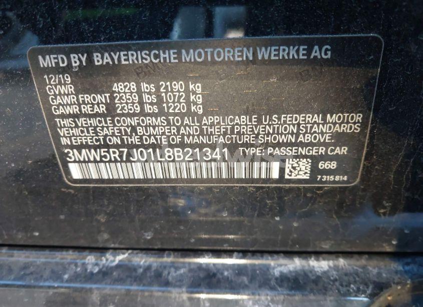 Photo 9 of 2020 Bmw 330i XDRIVE (VIN 3MW5R7J01L8B21341)