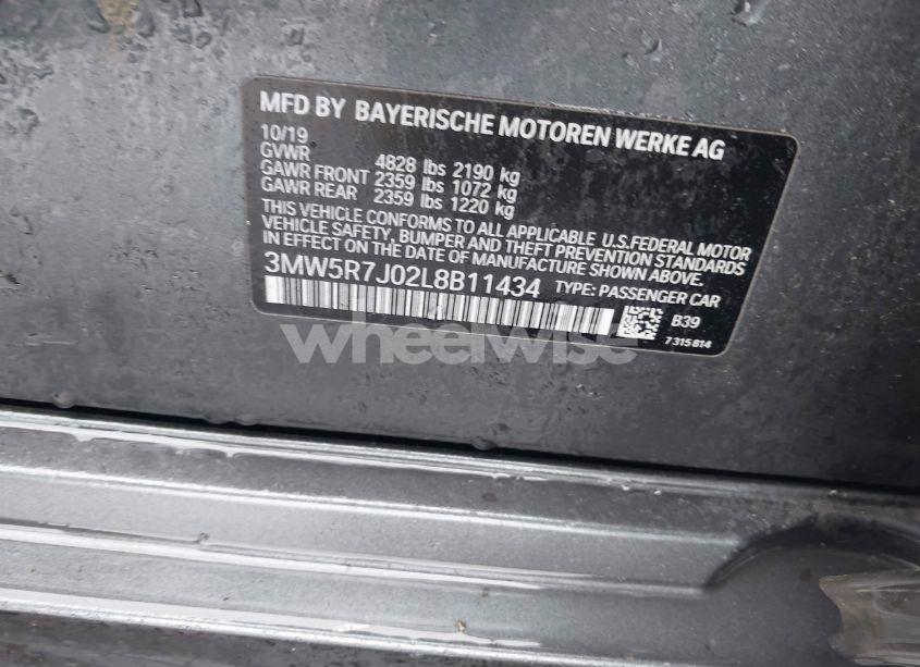 Photo 9 of 2020 Bmw 330i XDRIVE (VIN 3MW5R7J02L8B11434)