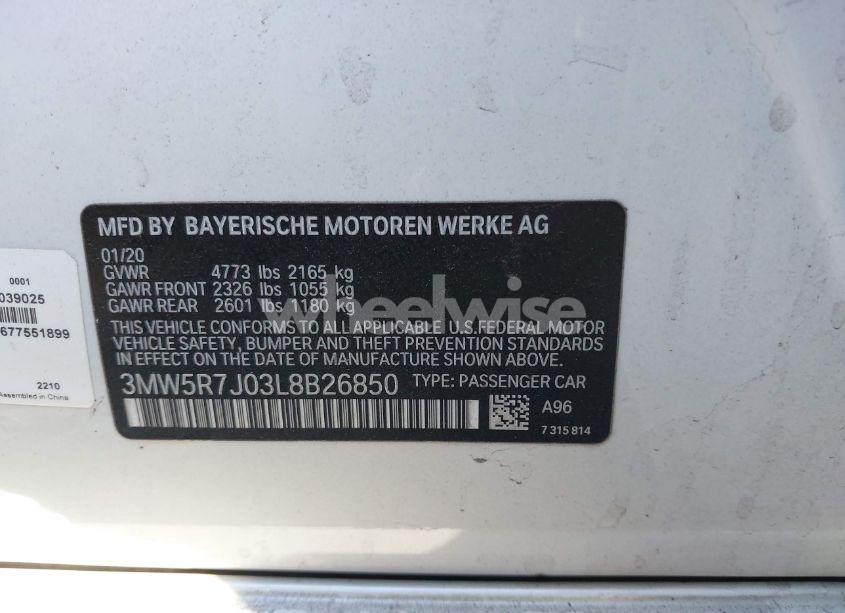 Photo 9 of 2020 Bmw 330i XDRIVE (VIN 3MW5R7J03L8B26850)