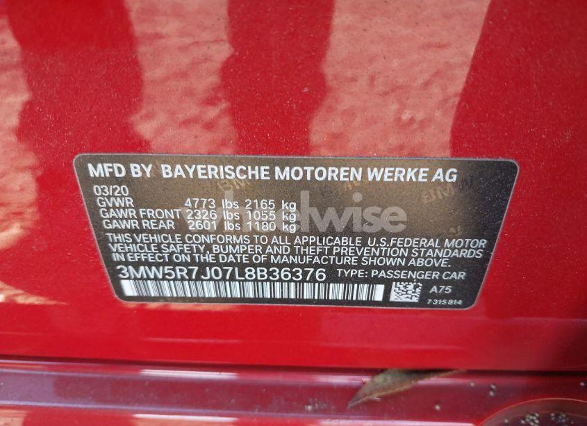 Photo 9 of 2020 Bmw 330i XDRIVE (VIN 3MW5R7J07L8B36376)