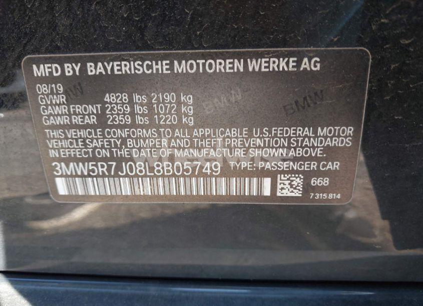 Photo 9 of 2020 Bmw 330i XDRIVE (VIN 3MW5R7J08L8B05749)