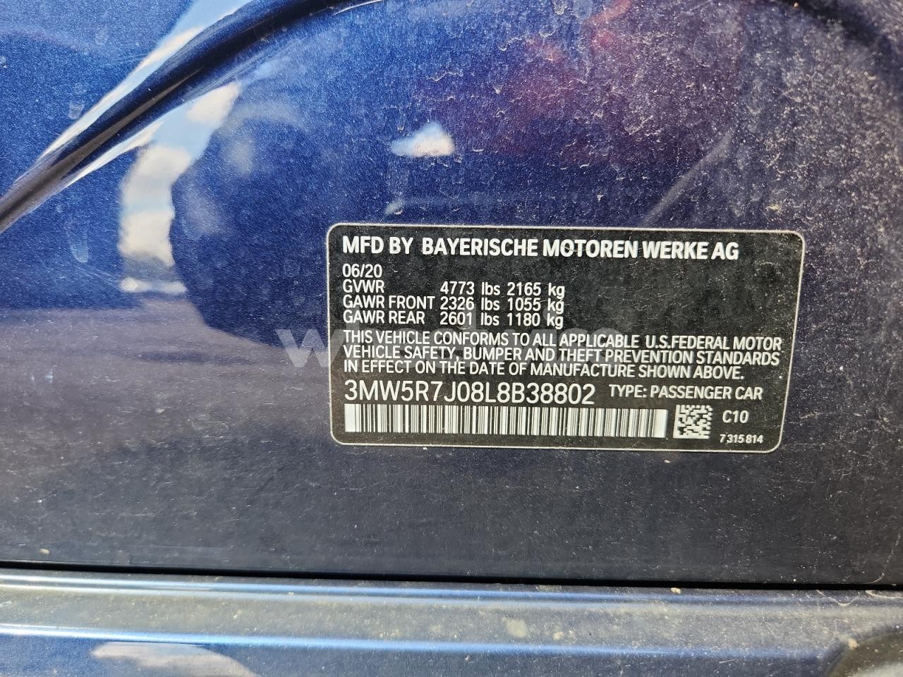 Photo 12 of 2020 BMW 330XI (VIN 3MW5R7J08L8B38802)