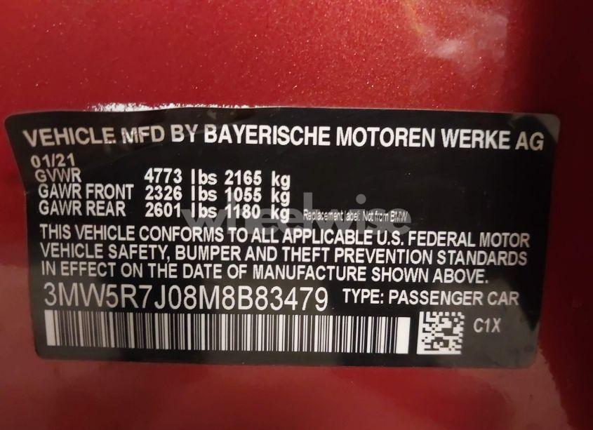 Photo 9 of 2021 Bmw 330i XDRIVE (VIN 3MW5R7J08M8B83479)