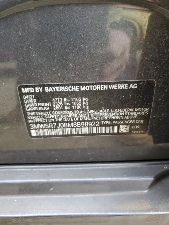 Photo 12 of 2021 BMW 330XI (VIN 3MW5R7J08M8B98922)