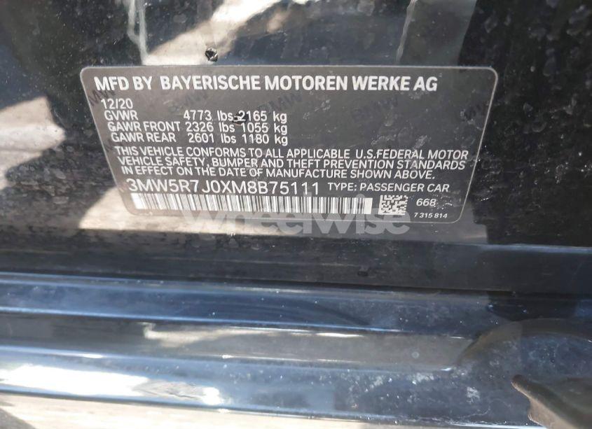 Photo 9 of 2021 Bmw 330i XDRIVE (VIN 3MW5R7J0XM8B75111)