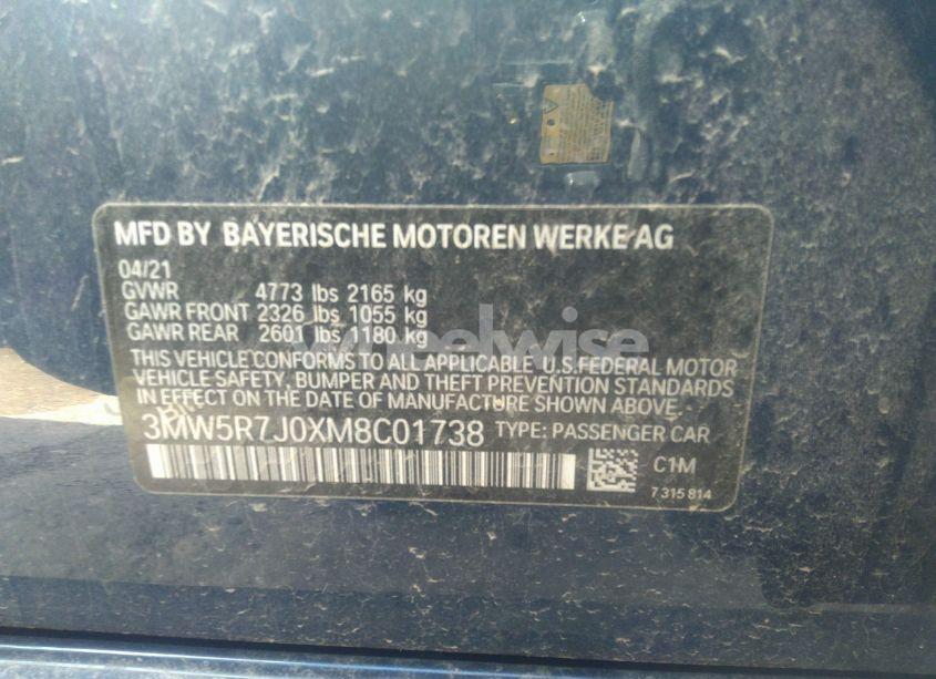 Photo 9 of 2021 Bmw 330i XDRIVE (VIN 3MW5R7J0XM8C01738)
