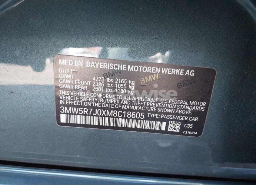 Photo 9 of 2021 Bmw 330i XDRIVE (VIN 3MW5R7J0XM8C18605)