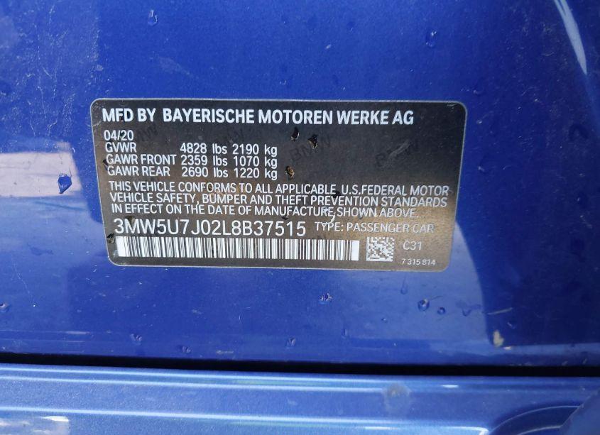 Photo 9 of 2020 Bmw 3 SERIES M340I (VIN 3MW5U7J02L8B37515)