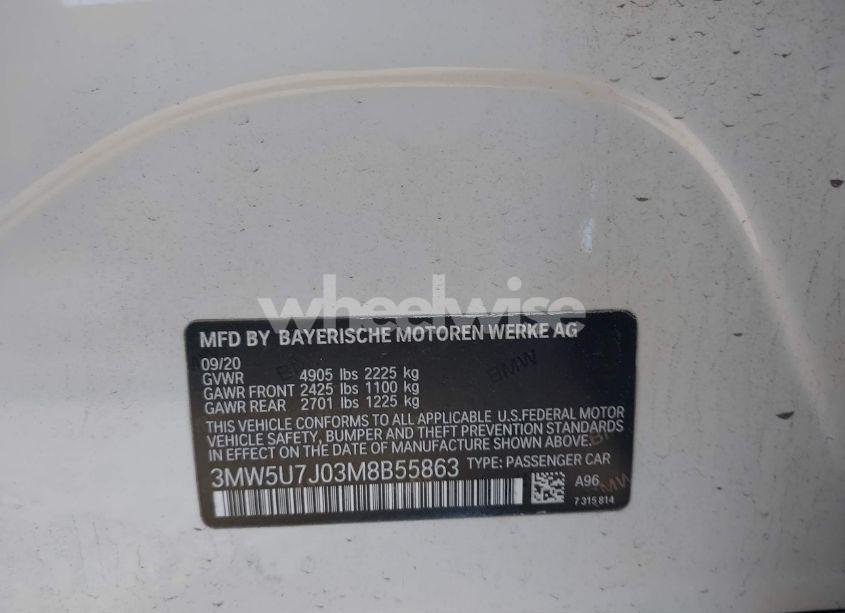 Photo 9 of 2021 Bmw 3 SERIES M340I (VIN 3MW5U7J03M8B55863)