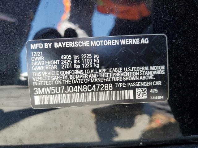 Photo 2 of 2022 BMW M340I (VIN 3MW5U7J04N8C47288)